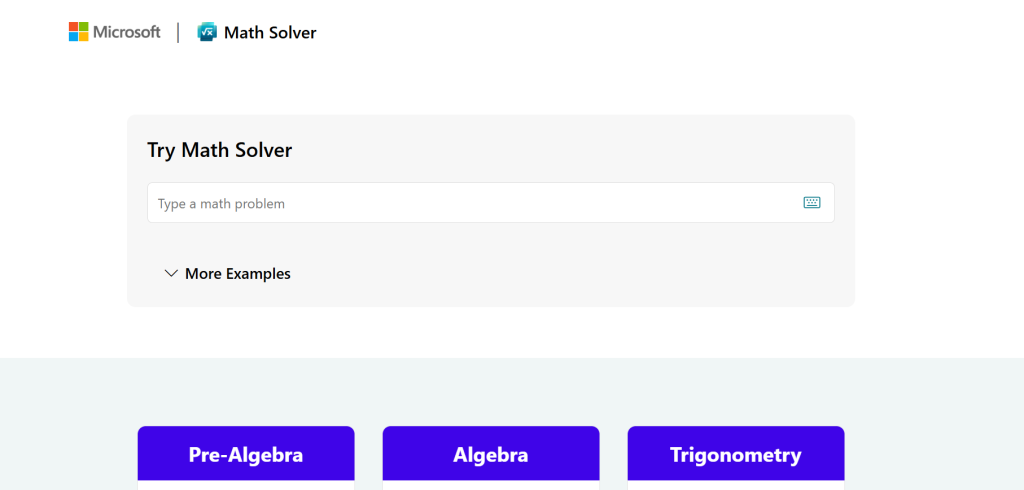 Microsoft Math Solver